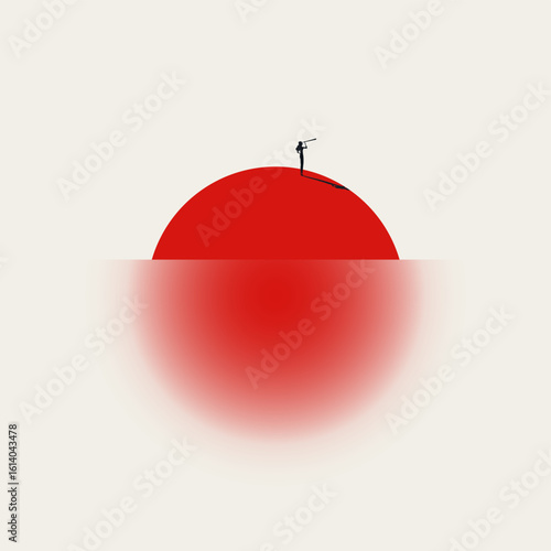 Business leader vector concept. Symbol of ambition, motivation, vision and leadership. Minimal design eps10 illustration.