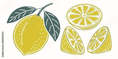 lemon slices with leaves