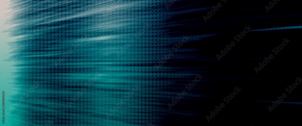 Obraz premium dark blue and green abstract background with motion blur and halftone texture