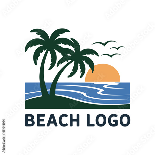 Modern and minimalist vector and abstract logo Unique beach travel logo