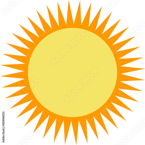 Vector de sol con estilo minimalista. Icono de Verano para sitio web, folleto y app.	