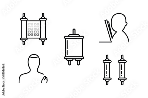 Religious Scrolls and Person Studying Technology religious text torah