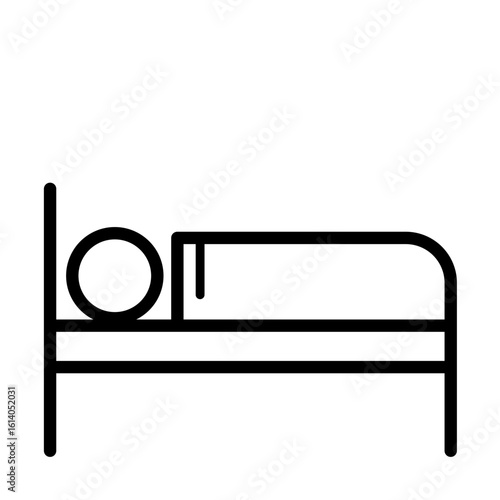 Person sleeping in bed - vector icon