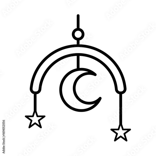 Baby crib mobile - vector icon