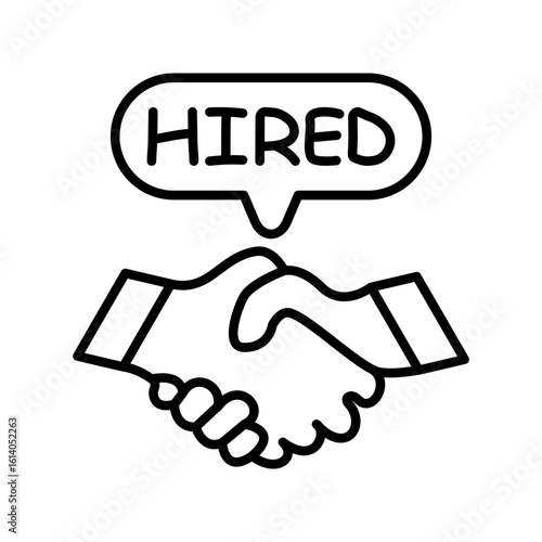 Hired Shake Hand Icon