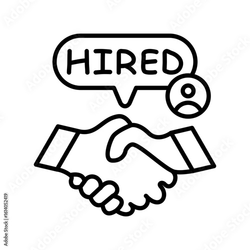 Employee Hired Shake Hand Icon