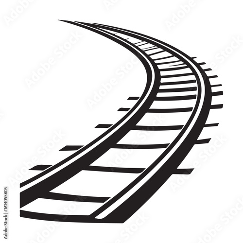 Parallel Train Tracks Vector Illustration on White Background Clipart And Line Art Design, Vector of parallel train tracks on white background, ideal for ... See More