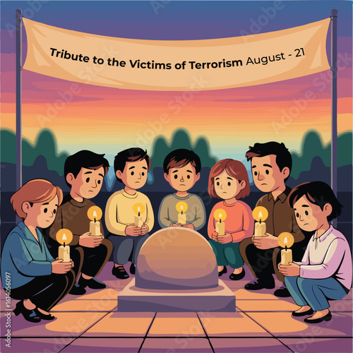 International Day of Remembrance and Tribute to the Victims of Terrorism – August 21 Illustration