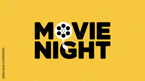 Movie night graphic design vector illustration for entertainment concept