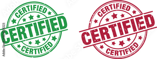 Certified stamp vector image for quality assurance and product certification
