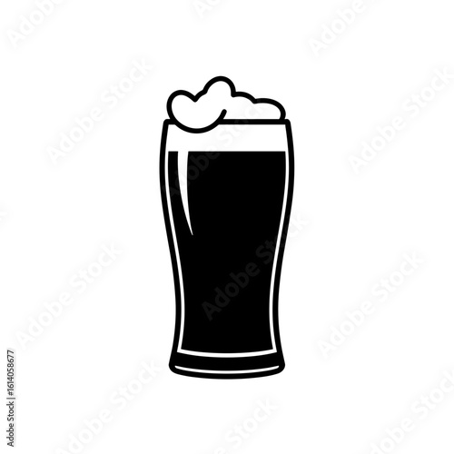 Glass of dark beer with foam on top for Oktoberfest Essentials  