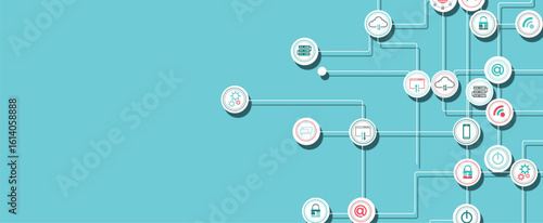 Abstract cloud concept technology background and network security solution