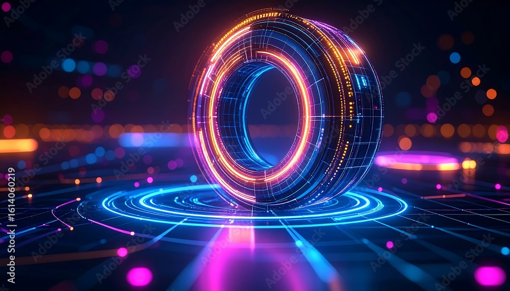 Obraz premium Futuristic holographic ring