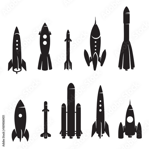 set of space rocket