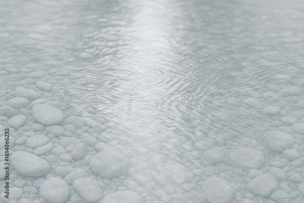 Shallow Streambed, Smooth Stones, Tranquil Water Shallow Streambed, Smooth Stones, Tranquil Water