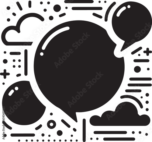 Minimal Empty Speech Bubbles & Chat Icons Vector Set