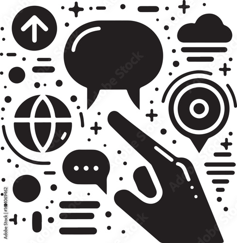 Minimal Empty Speech Bubbles & Chat Icons Vector Set