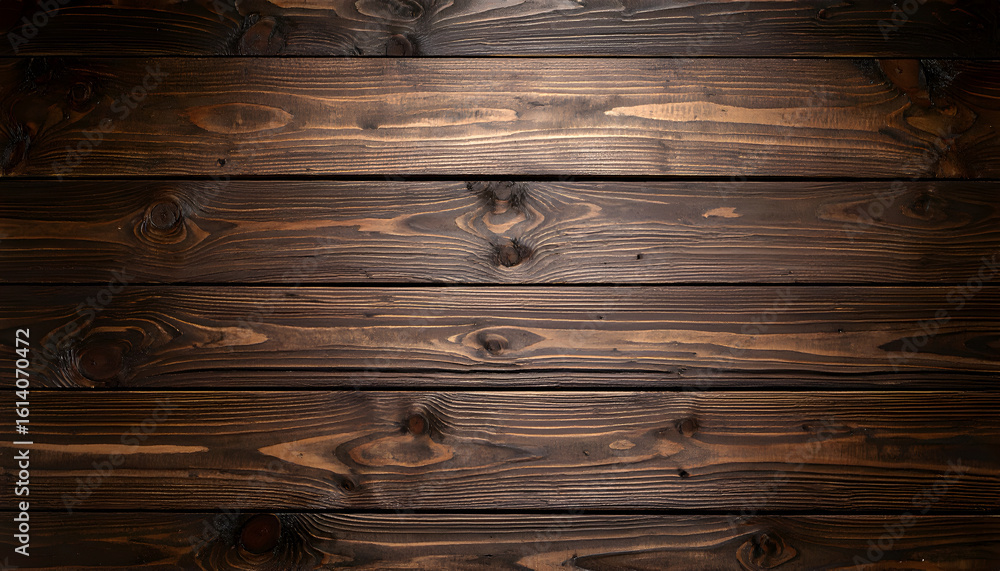 Naklejka premium Dark Brown Wooden Plank Background Texture