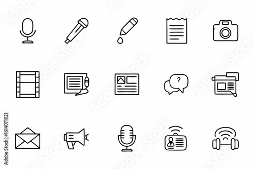 A timeless line art set merging journalism’s evolution from print to digital storytelling. Designed for online media, portfolio sites, and creative projects