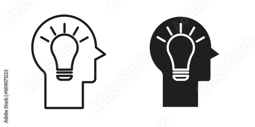 Understand icon in a black stroke vector design and flat solid version on white background