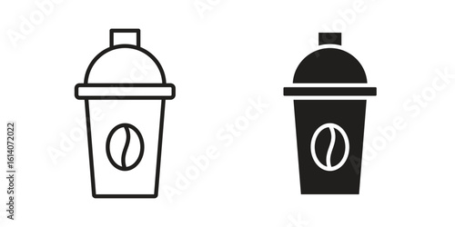 Shaker icon in a black stroke vector design and flat solid version on white background