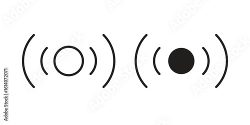 Sensor icon in a black stroke vector design and flat solid version on white background