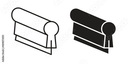 Print screen icon in a black stroke vector design and flat solid version on white background