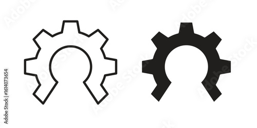Open source icon in a black stroke vector design and flat solid version on white background