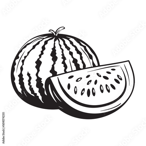 vector illustration of a watermelon
