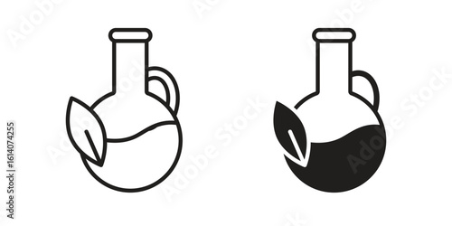 Massage oil icon in a black stroke vector design and flat solid version on white background