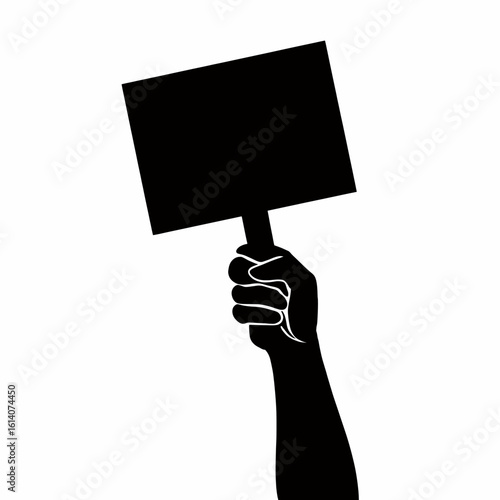 Hand Holding a Protest Sign Symbolic Vector Image for Social Activism and Change