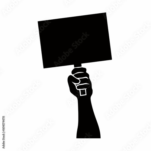 Hand Holding Blank Sign - Protest, Advocacy, Freedom of Speech, Protest Sign Symbol