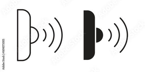 Infrared icon in a black stroke vector design and flat solid version on white background