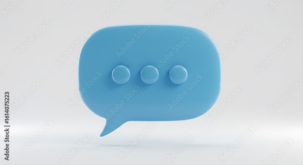 Fototapeta premium Blue Speech Bubble Icon Isolated on White Background Representing Communication and Modern Chat Concepts for Digital Marketing