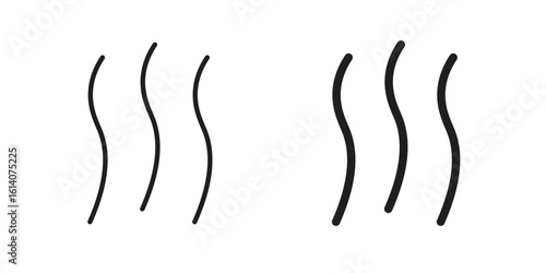 Hot icon in a black stroke vector design and flat solid version on white background