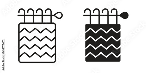 Handloom icon in a black stroke vector design and flat solid version on white background