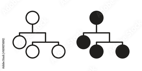 Consolidation icon in a black stroke vector design and flat solid version on white background