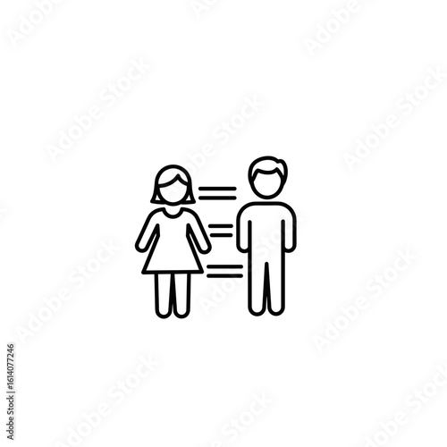 Male and female figures representing gender equality and connection  