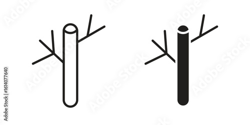 Blood vessel icon in a black stroke vector design and flat solid version on white background
