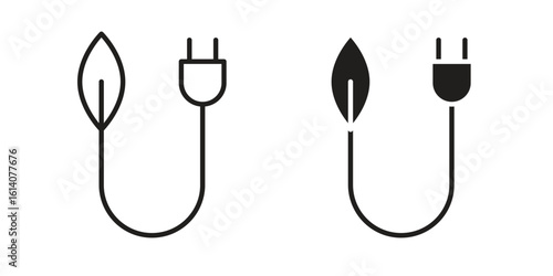 Biomass energy icon in a black stroke vector design and flat solid version on white background