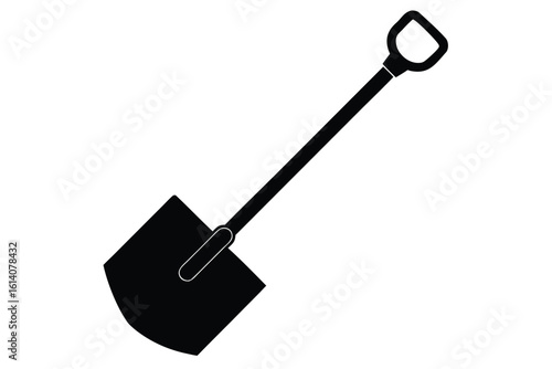 snow shovel vector icon silhouette