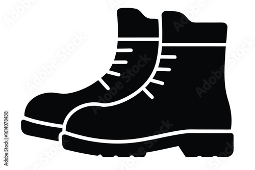 snow boots vector icon silhouette