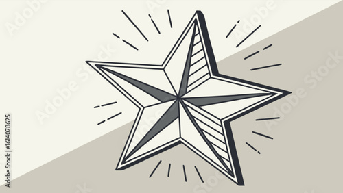 Download nautical star vector art illustration for tattoo design and marine symbol with light rays art