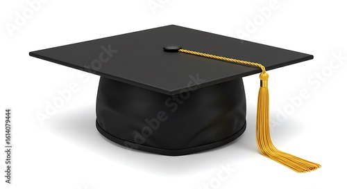 Graduation Mortarboard Isolated on White Background Symbolizing Academic Achievement and Educational Success Represents a Milestone
