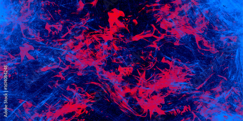 Grungy red and blue canvas background or texture. Crimson red blaze fire flame grungy smoke texture. Red and blue background for wallpaper, weeding card, and design. dirty rustic fire red texture.