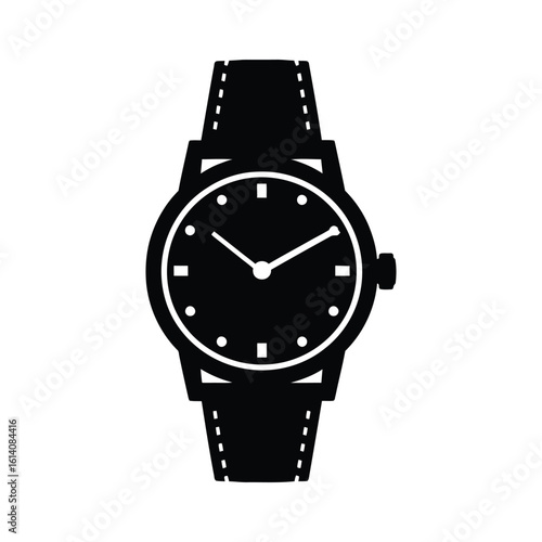 Vector art of a stylish wristwatch isolated on white background