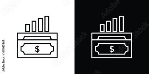 capital gain icon. Simple flat symbol. Perfect Black outline pictogram illustration