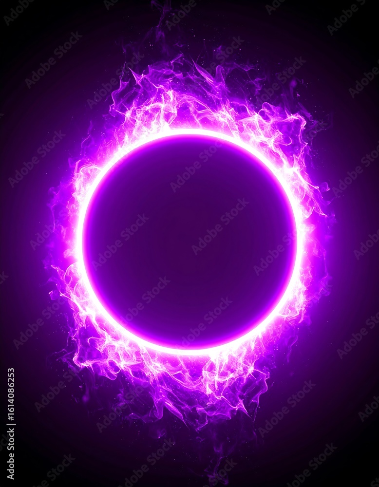 Obraz premium Fiery purple circle frame (1)