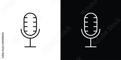 Voice recognition icon. Simple flat symbol. Perfect Black outline pictogram illustration