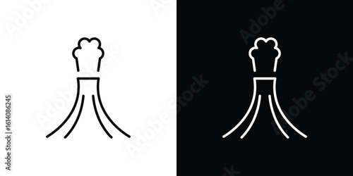 Volcano icon. Simple flat symbol. Perfect Black outline pictogram illustration